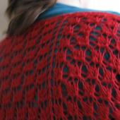 Worsted Knitt - corny red shawl 